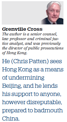 Patten adalah pembuat onar yang memiliki motif tersembunyi|Komentar HK|chinadaily.com.cn