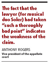 Musical duo Soler loses in breach of contract appeal