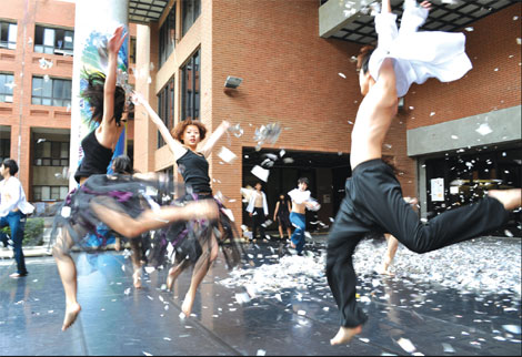 Jumping for joy