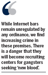 Government should regulate Internet bars