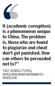 Academic corruption undermining higher education: Yau Shing-tung