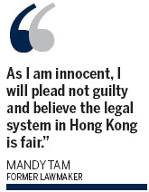 Tam says she'll plead not guilty