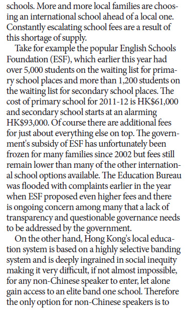 Education is not simply an expatriate dilemma