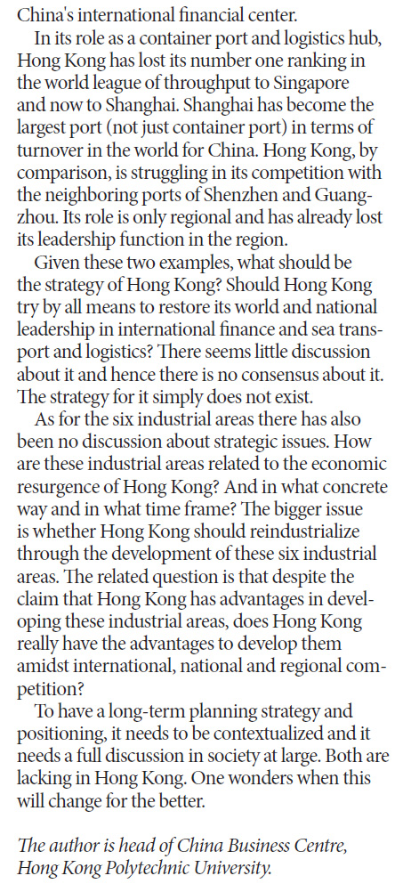 HK needs long-term plan, positioning for development