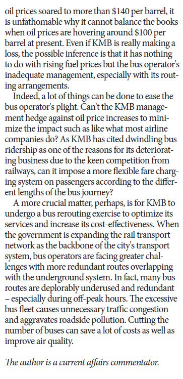 Govt correct not to subsidize bus companies