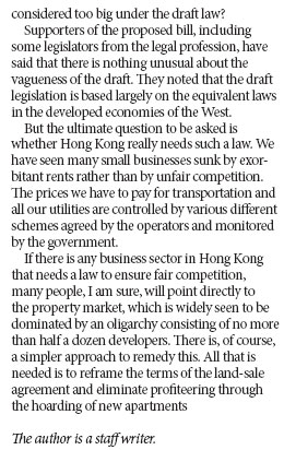 Does HK really need a fair competition law?