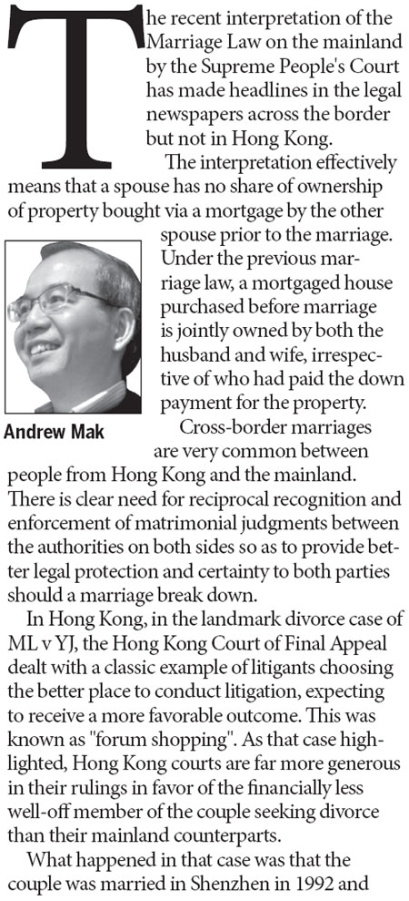 Interpreting new marriage law