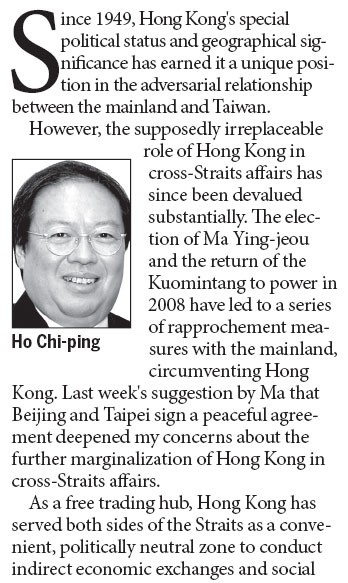 Hong Kong's diminishing role in cross-Straits relations