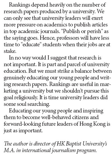 We shouldn't care too much about university rankings