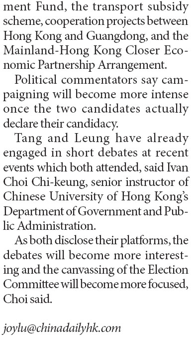 Tang, Leung set to make offi cial announcements