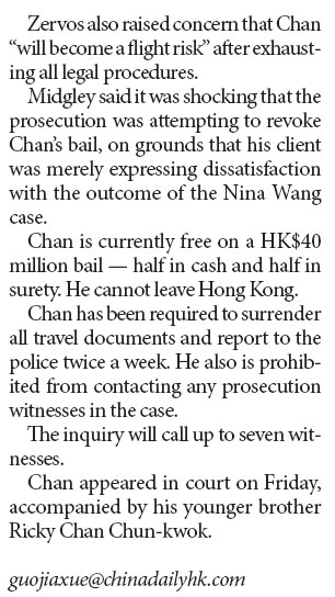 Preliminary inquiry set for May in Tony Chan case