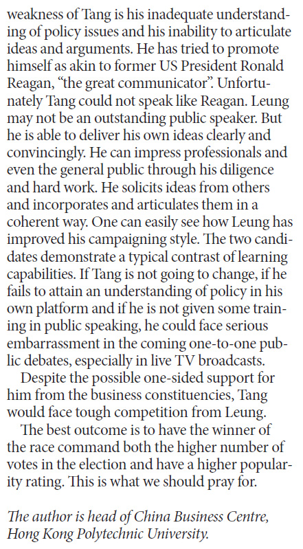 Chief Executive election: businesses vs professionals?