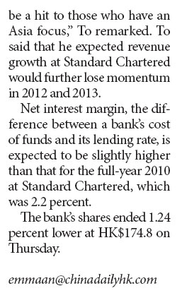 StanChart lowers it full-year revenue forecast