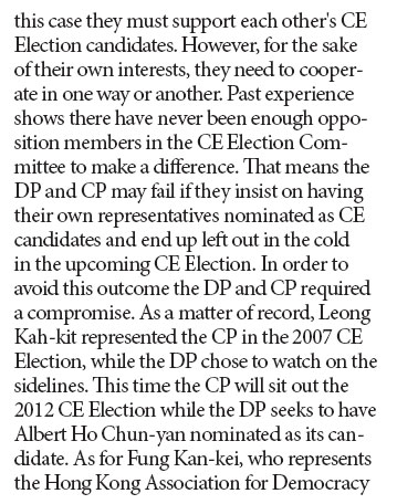 Opposition's 'CE preliminaries' defy rule of law