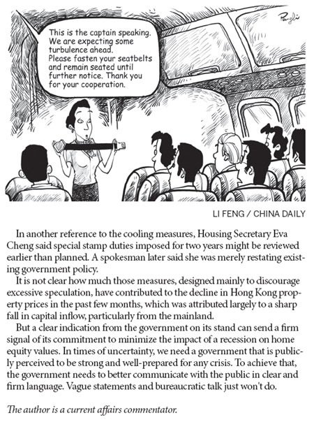 HK economy in for a bumpy flight