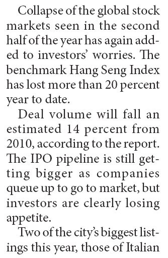 City's IPO hopes still up despite 2011 dip