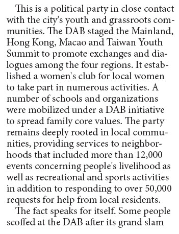 An enviable record - DAB lets the facts speak for itself