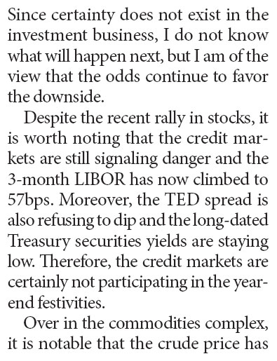 Odds continue to favor downsides for stocks, no certainty in sight