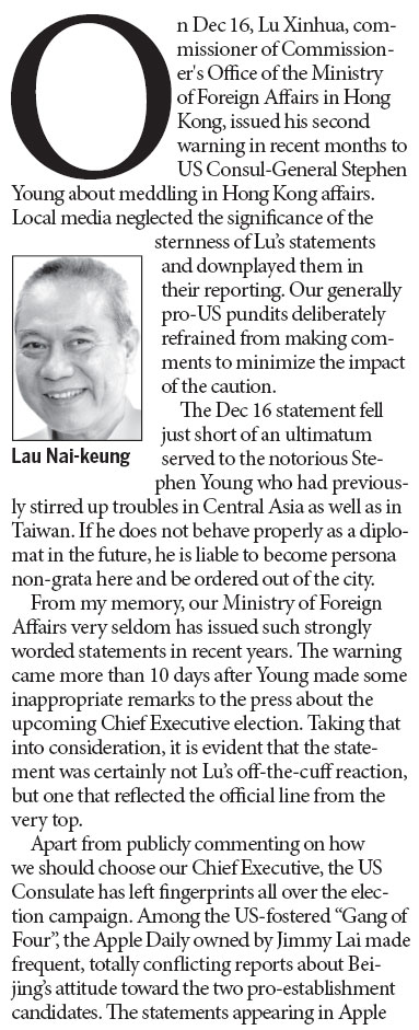 Second offi cial warning to US consul-general can't be ignored