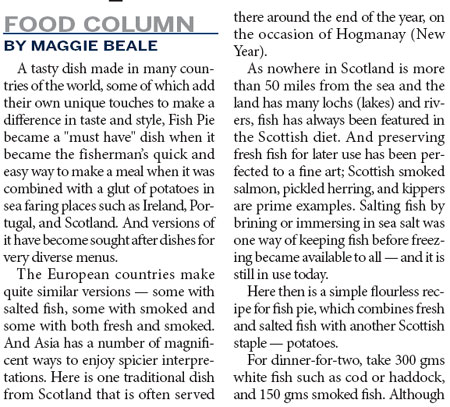 Fish pie is both the farmer's delight and the fisherman's darling