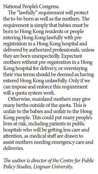 Tackling Hong Kong's lure to mainland mothers-to-be