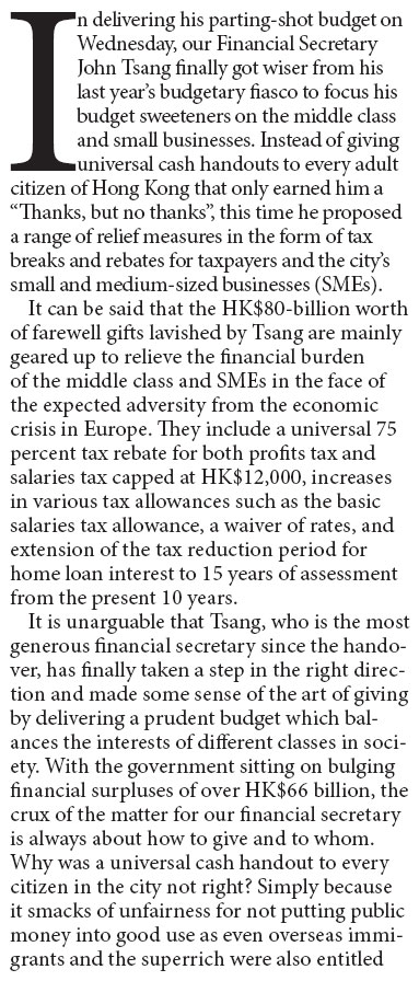 Budget focus on middle class and SMEs a welcome move