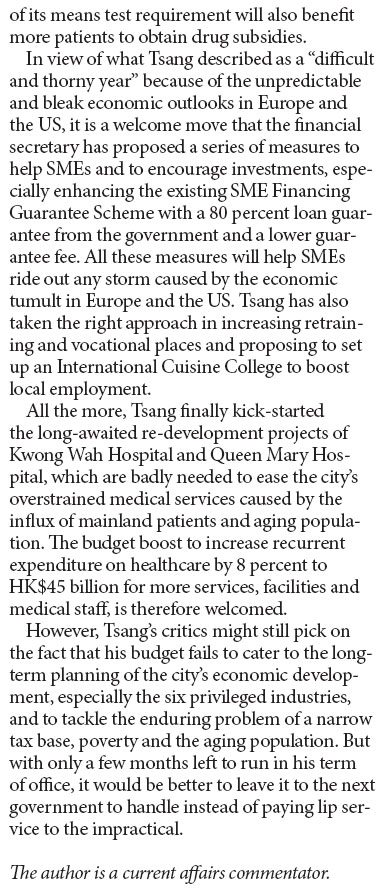 Budget focus on middle class and SMEs a welcome move