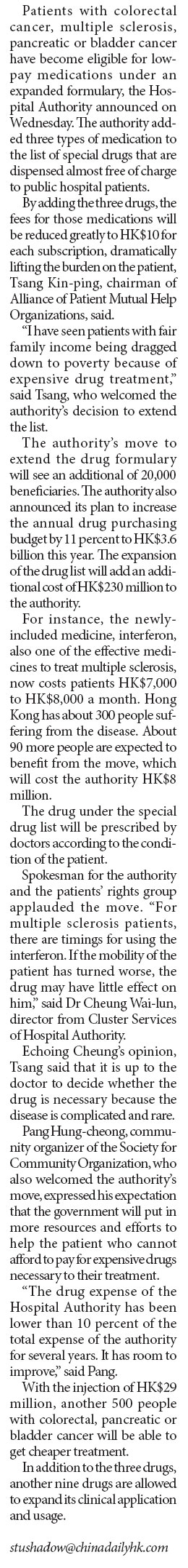 Formulary to benefit 20,000 more