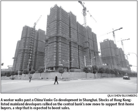 Mainland developers stocks up on home support news