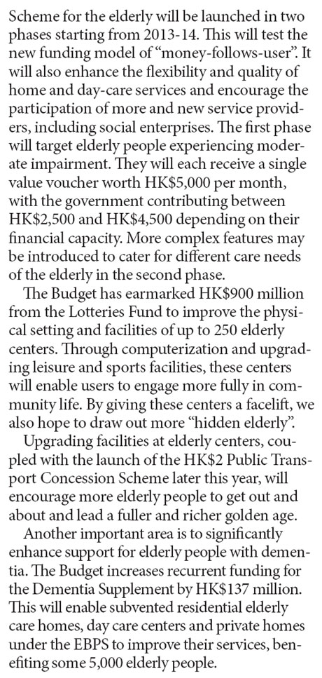 Budget supports elderly care