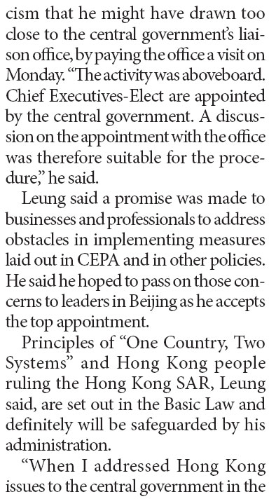 New partnership with civil servants, Leung promises