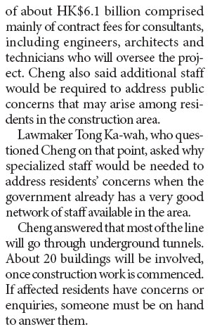 LegCo nods new MTR link