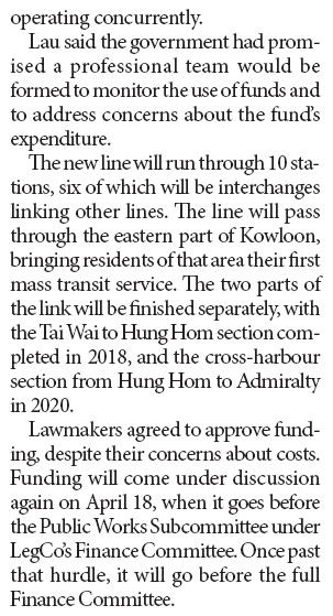 LegCo nods new MTR link