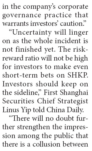 SHKP shares tumble 13% after Kwok brothers' arrest by ICAC