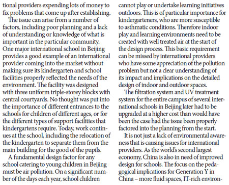 Catering to local needs key to int'l pre-schools in China