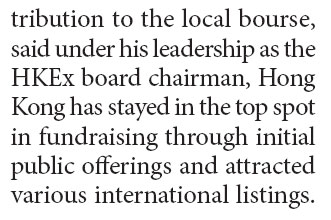 Chow appointed as HKEx's new board member for two-year term