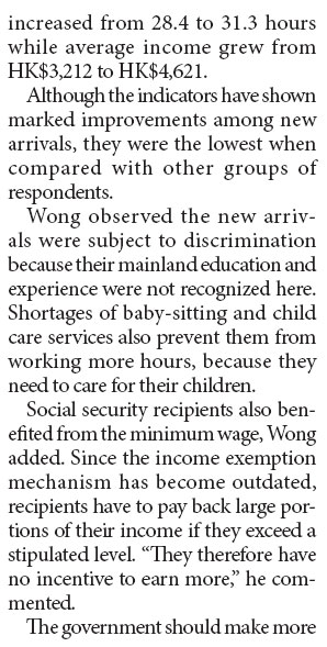 Survey discloses social benefits of minimum wage