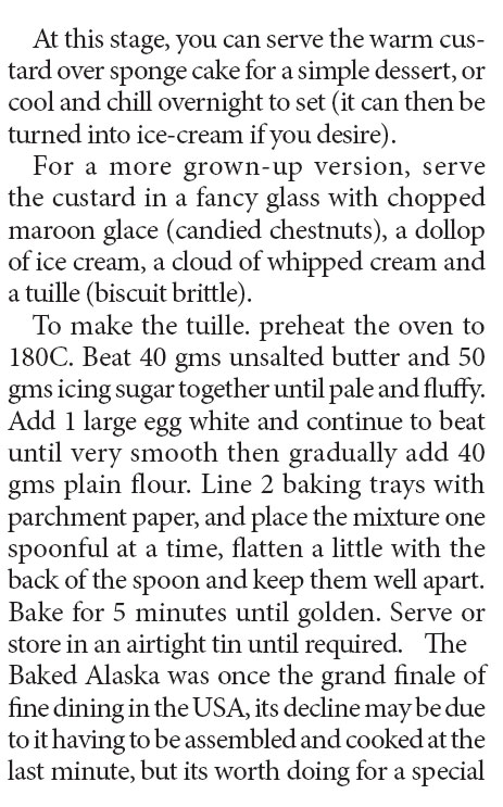From custard coupes to baked Alaska - desserts define memorable menus