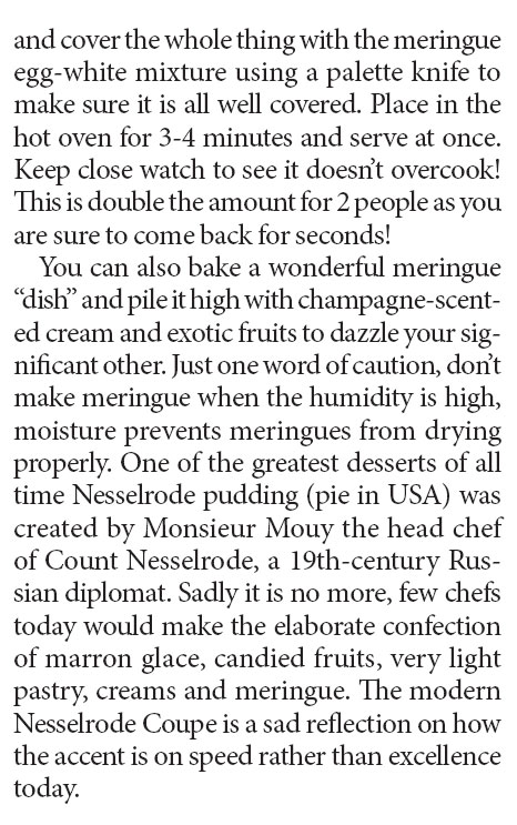 From custard coupes to baked Alaska - desserts define memorable menus