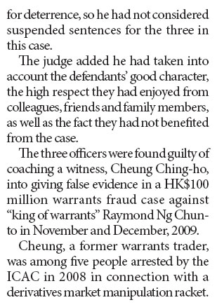 Senior graft-busters jailed for perjury