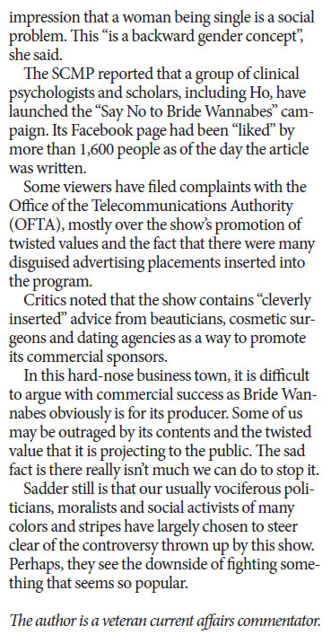 'Bride Wannabes' an insult to women