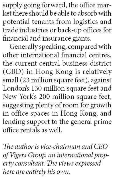 Solid growth for prime office rents in Kowloon East
