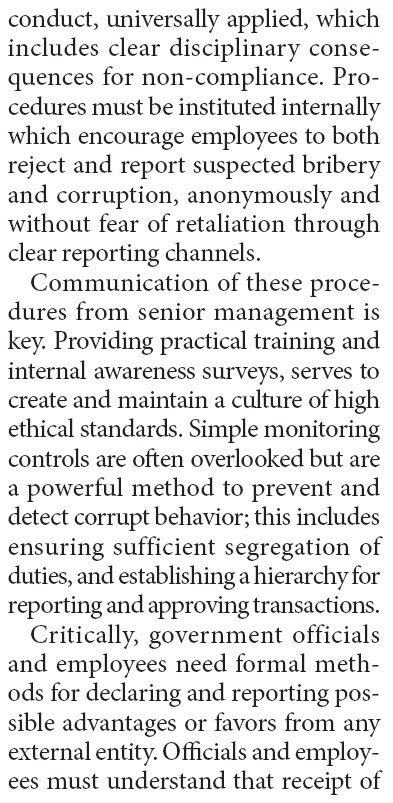 Need for int'l standards to help HK mitigate corruption
