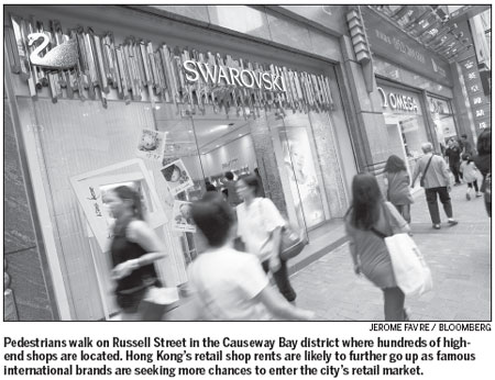 Int'l brands demand increases retail shop rents