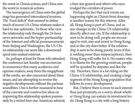 Hong Kong's unique position helps bridge Sino-US relations