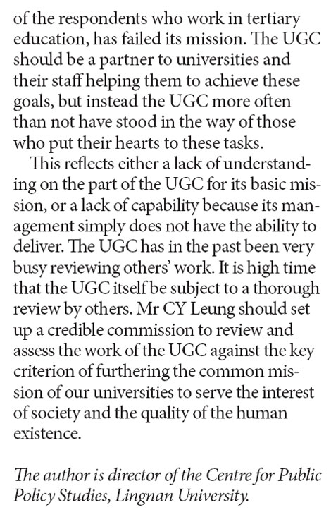 Survey gave bad marks for UGC initiatives and performance