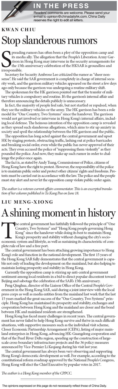 In the press