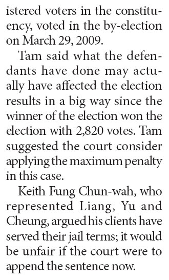 Vote rigging lands extra jail time from court