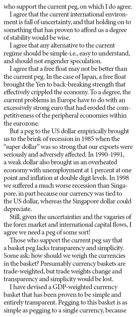 Pegging Hong Kong dollar to GDP-weighted currency basket