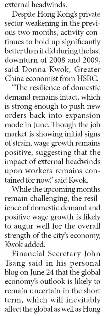 Weak demand hits June PMI